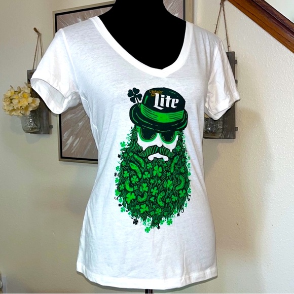 Miller Light V Neck Short Sleeve Tee - Picture 2 of 8